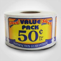 Value Pack Save 50 Cent Label 1 roll of 500 stickers