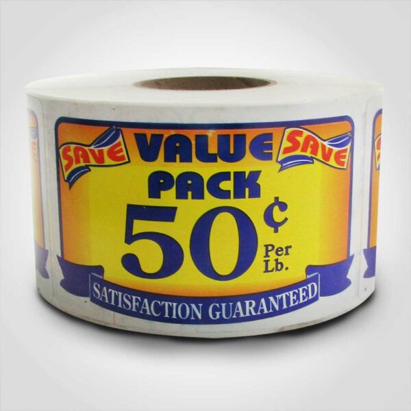 Value Pack Save 50 Cent Label 1 roll of 500 stickers