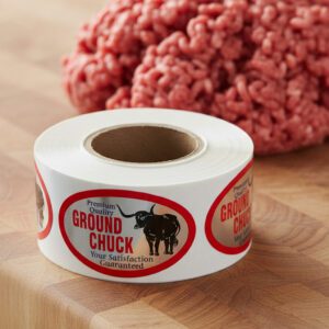Premium Quality Ground Chuck Label Butcher Sticker - 500/roll