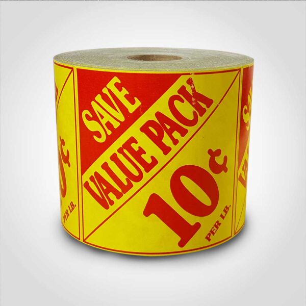 Value Pack Save 10 Cent Label 1 roll of 500 stickers