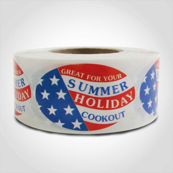 Summer Holiday Cookout Label 1 roll of 500 stickers