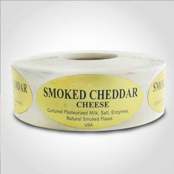Smoked Cheddar Label 1 roll of 500 stickers