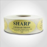 Sharp Cheddar Label 1 roll of 500 stickers