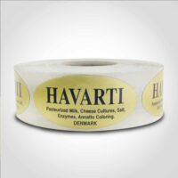 Havarti Label 1 roll of 500 stickers