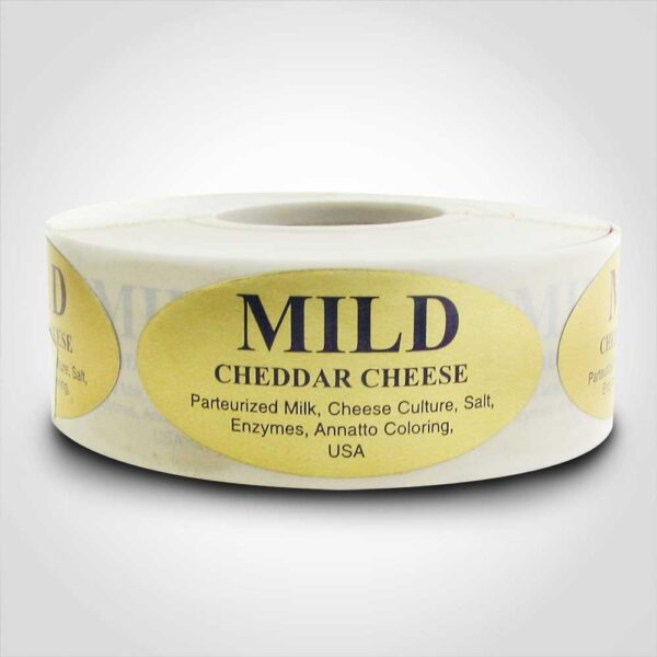 Mild Cheddar Label 1 roll of 500 stickers