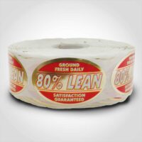 80% Lean Ground Fresh Daily Label 1 roll of 1000 stickers