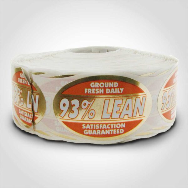 93% Lean Ground Fresh Daily Label 1 roll of 1000 stickers