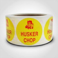 Husker Chop Label 1 roll of 500 stickers