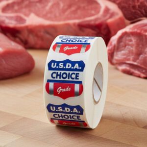 USDA Label Butcher Stickers Choice Grade Foil