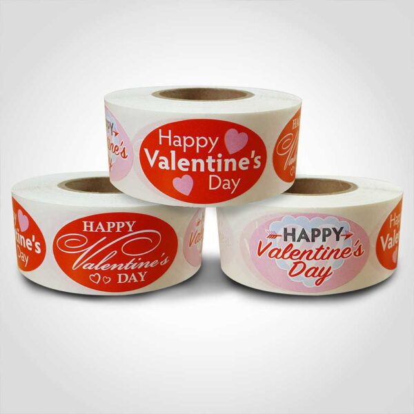Valentines Day Label 1 roll of 500 stickers