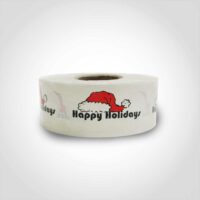 Happy Holidays Label 1 roll of 500 stickers