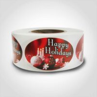 Happy Holidays Label 1 roll of 500 stickers