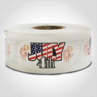 July 4th Label 1 roll of 500 stickers