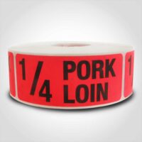 1/4 Pork Loin Label roll of 1000 sticker