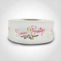 Seasons Greetings Label 1 roll of 500 stickers