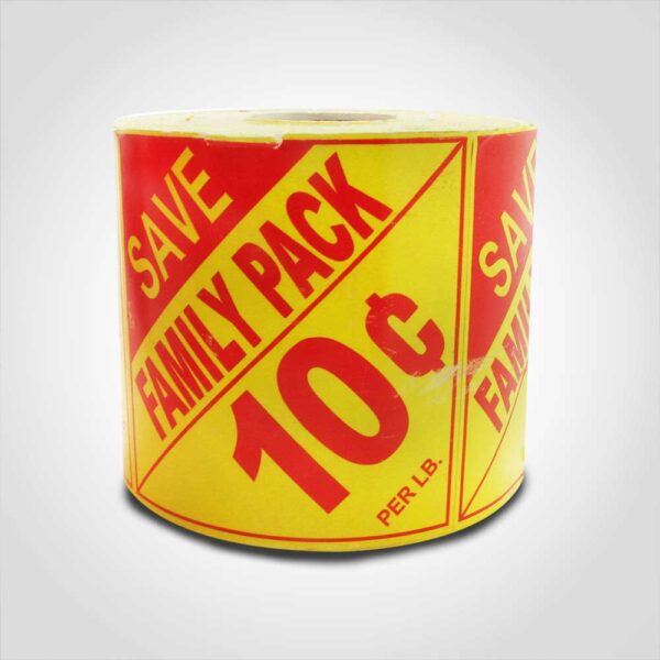 Family Pack Save 10 Cent Label - 1 roll of 500 stickers