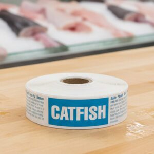 catfish label on a rectangle label with the text Catfish on the label