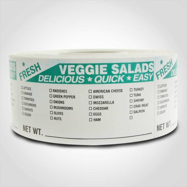 Veggie Salads Label 1 roll of 500 stickers
