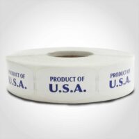Product of U.S.A. Label 1 roll of 1000 stickers