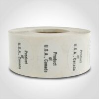 Product of U.S.A., Canada Label 1 roll of 1000 stickers