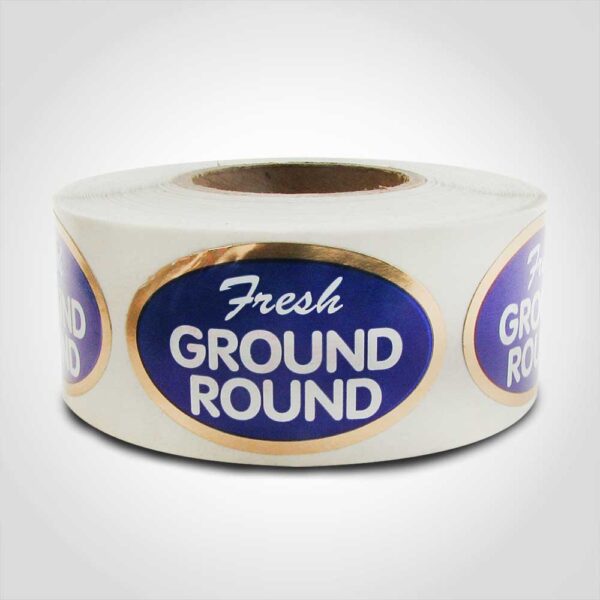 Fresh Ground Round Label 1 roll of 500 stickers