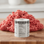 Nutritional Ground Beef Sticker 90 percent lean upright label