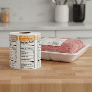 Nutritional Ground Turkey Sticker 90 percent lean upright label