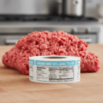 Nutritional Ground Beef Sticker 93 percent lean horizontal label