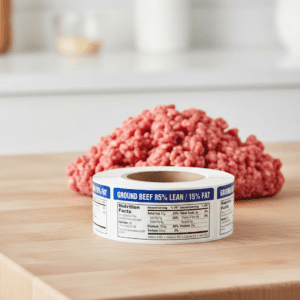 Nutritional Ground Beef 85/15 Label Butcher Sticker - 1000/roll