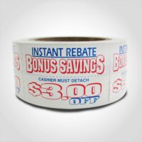 Red, White and Blue $3.00 Off Label 1 roll of 500 stickers