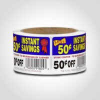 50 Cent Off Instant Savings Label - 1 roll of 250