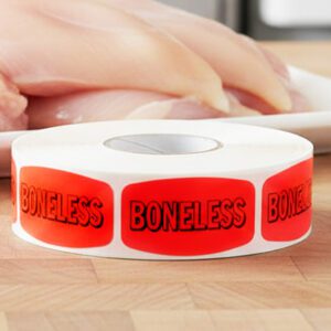 Boneless Meat Labels Red with Black Print 1 Roll of 1,000