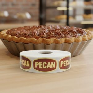 Pecan Pie Label Gold Foil Flavor Sticker - 1000/roll