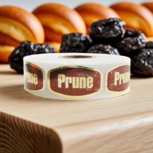 Prune Label Gold Foil Flavor Sticker - 1000/roll