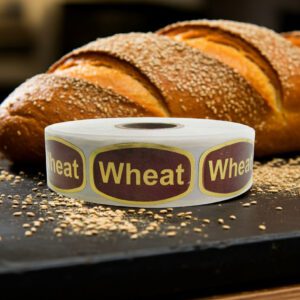 Wheat Bread Label Stickers Gold Foil Bakery Stickers