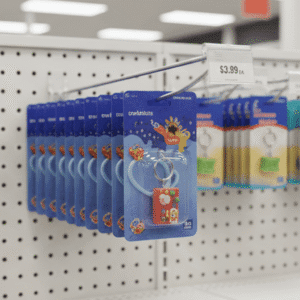 8" Flip Scan Hook-Straight Entry Hook with flip scan label holders