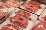 Beef label on meat