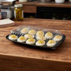 Deviled Egg Trays Disposable 12 count PET with lid