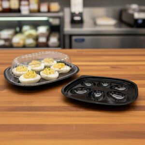 Deviled Egg Disposable Deli Tray with Lid 6 count - 416/case