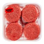 Hamburger Patties Label on package of hambugers patties