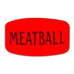 Meatball label shown individually