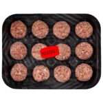 Meatball label on package of meatballs