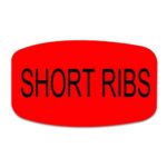 Short Ribs Label Red Label with Black text
