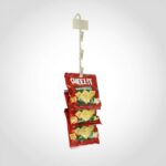 Merchandising strip - 6 Clip Hooks and Label Holder in Almond Color
