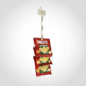 Merchandising strip - 6 Clip Hooks and Label Holder in Almond Color
