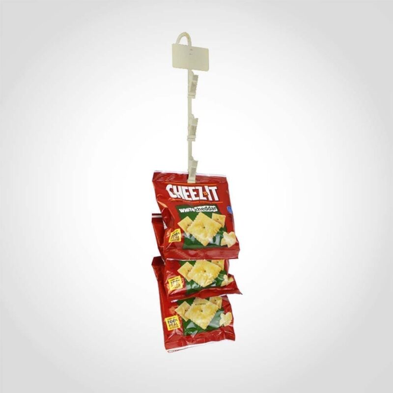 Merchandising strip Merchandising Almond 6 count Merchandising strip - 6 Clip Hooks and Label Holder in Almond Color