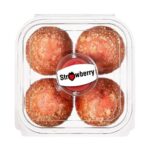 Strawberry Label on Strawberry muffins container