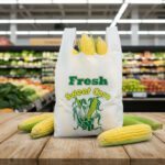 Sweet corn bag in a produce section at a supermarket