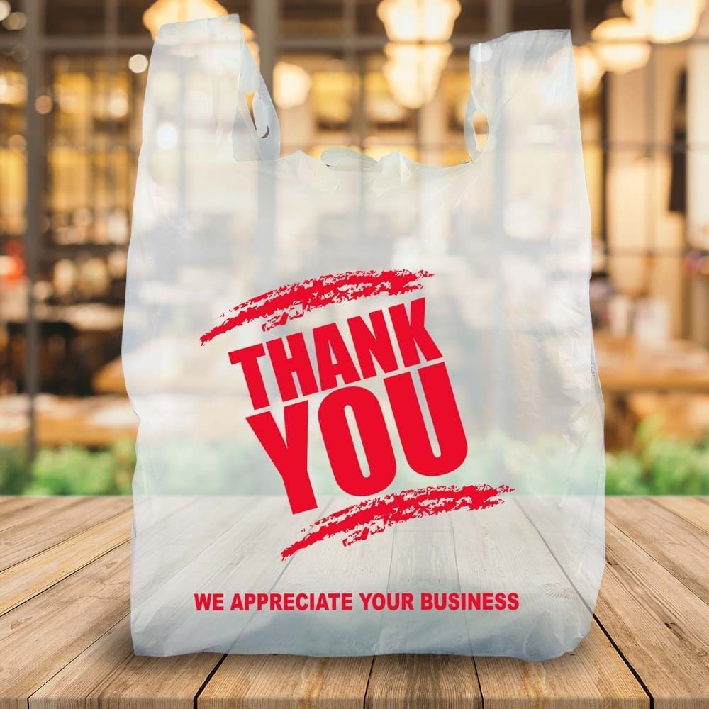 Thank You Plastic Shopping Bag - Large 1000 qty - Brenmar