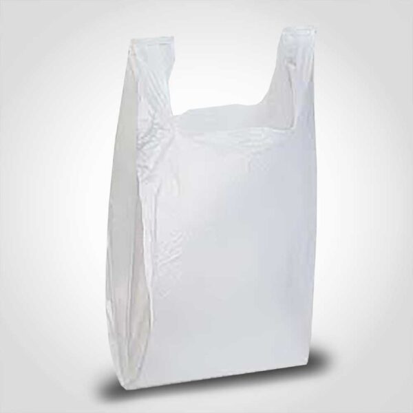 White Shopping Plastic Bag 8" x 5" x 18"